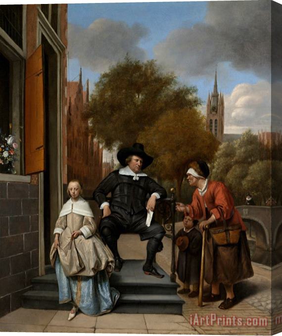 Jan Steen A Burgomaster of Delft And His Daughter Stretched Canvas Print / Canvas Art