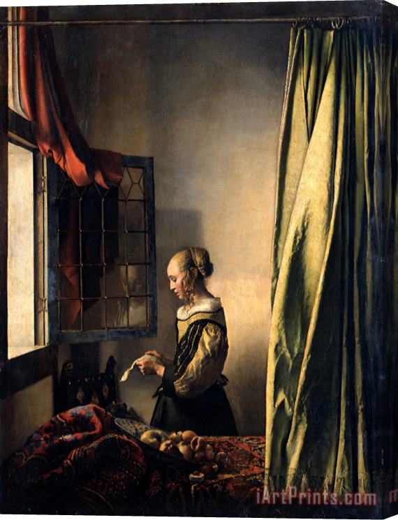 Jan Vermeer Girl Reading a Letter by an Open Window Stretched Canvas Print / Canvas Art