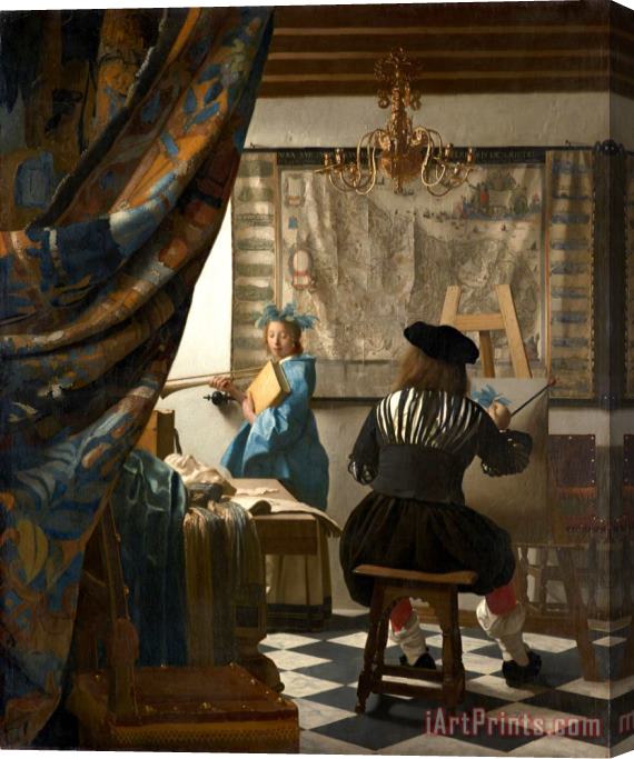 Jan Vermeer The Art of Painting Stretched Canvas Painting / Canvas Art