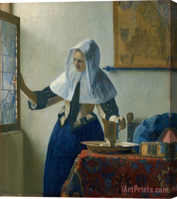 Jan Vermeer Young Woman with a Water Pitcher Stretched Canvas Painting / Canvas Art