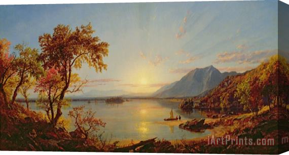 Jasper Francis Cropsey Sunset - Lake George Stretched Canvas Print / Canvas Art