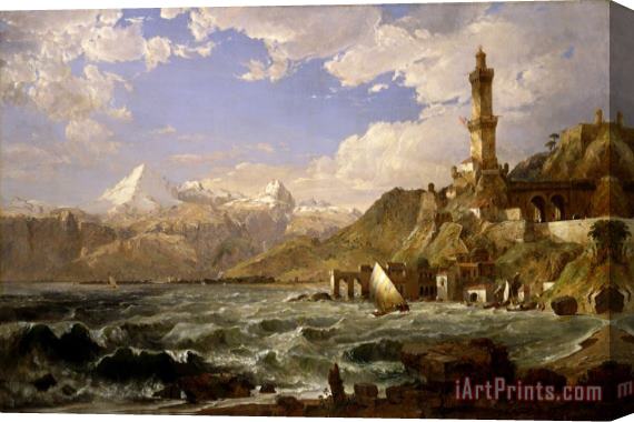 Jasper Francis Cropsey The Coast of Genoa Stretched Canvas Print / Canvas Art