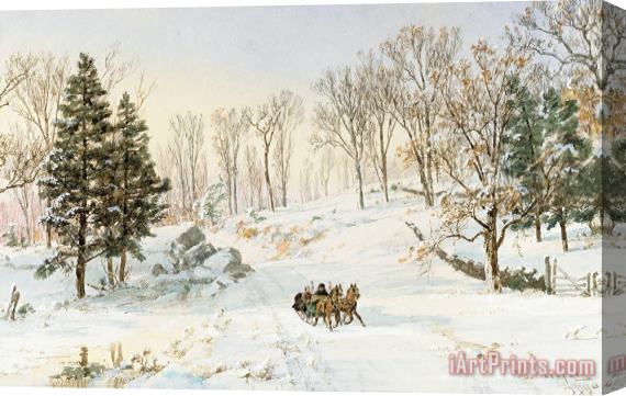 Jasper Francis Cropsey Winter on Ravensdale Road Stretched Canvas Print / Canvas Art