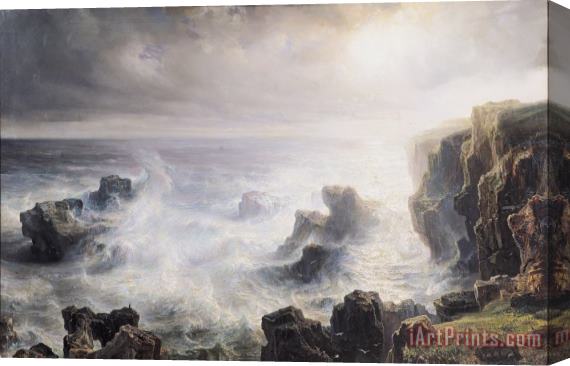 Jean Antoine Theodore Gudin Storm off the Coast of Belle Ile Stretched Canvas Painting / Canvas Art
