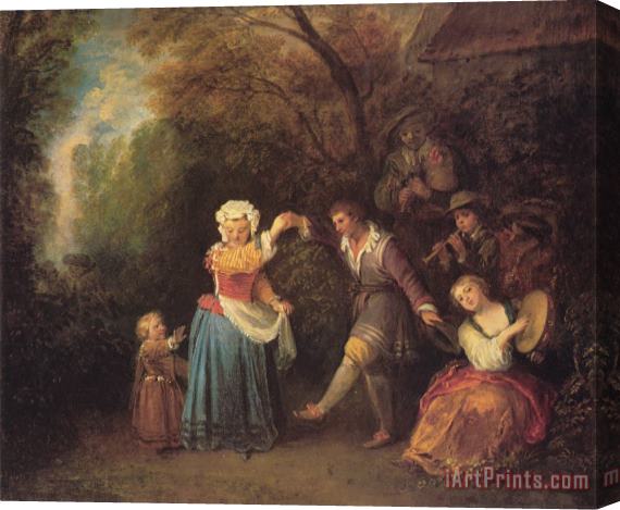 Jean Antoine Watteau Pastoral Dance Stretched Canvas Print / Canvas Art