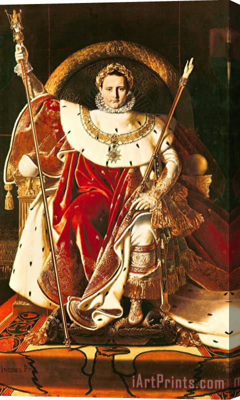 Jean Auguste Dominique Ingres Napoleon I (1769 1821) on The Imperial Throne Stretched Canvas Print / Canvas Art