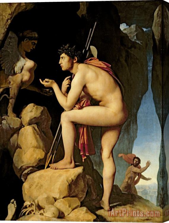 Jean Auguste Dominique Ingres Oedipus and the Sphinx Stretched Canvas Painting / Canvas Art