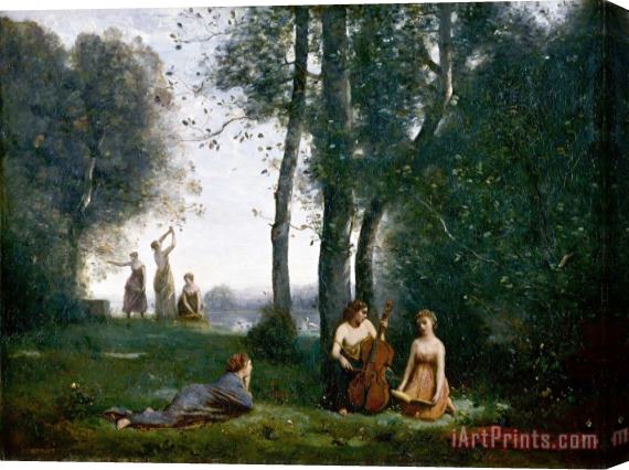 Jean Baptiste Camille Corot Le Concert Champetre Stretched Canvas Print / Canvas Art