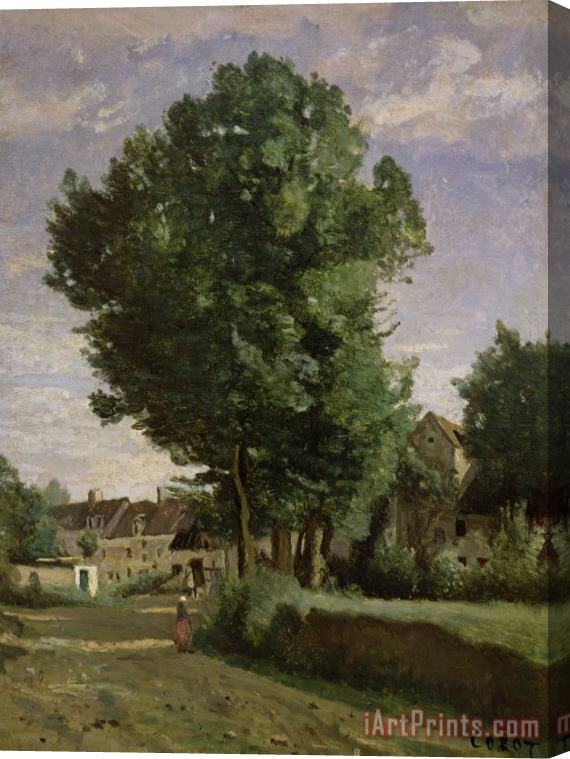 Jean Baptiste Camille Corot Outskirts of a village near Beauvais Stretched Canvas Painting / Canvas Art