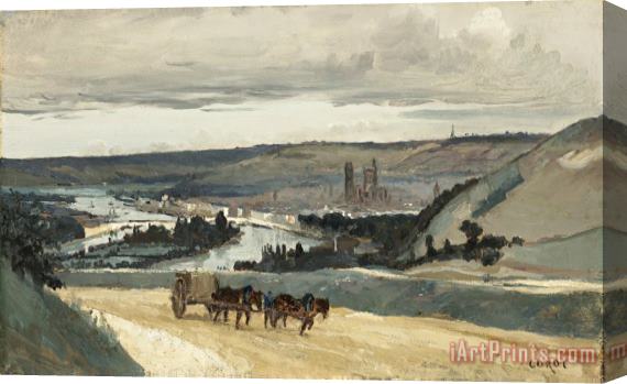 Jean Baptiste Camille Corot Panoramic View of Rouen Stretched Canvas Print / Canvas Art