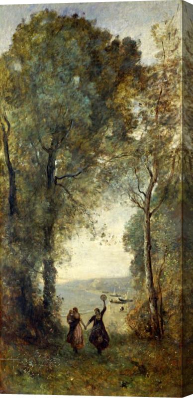Jean Baptiste Camille Corot Reminiscence of The Beach of Naples Stretched Canvas Print / Canvas Art