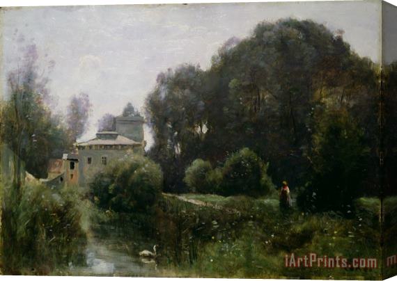 Jean Baptiste Camille Corot Souvenir of the Villa Borghese Stretched Canvas Painting / Canvas Art