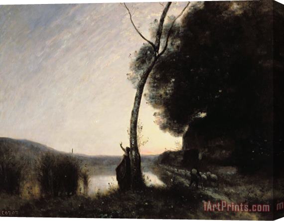 Jean Baptiste Camille Corot The Evening Star Stretched Canvas Painting / Canvas Art