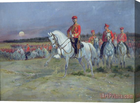 Jean Baptiste Edouard Detaille Reviewing the Troops Stretched Canvas Print / Canvas Art