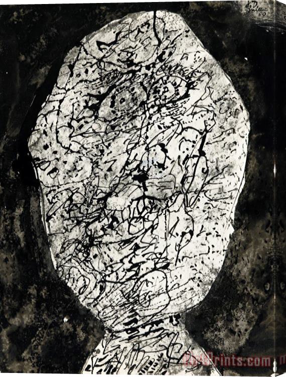 Jean Dubuffet Tete Stretched Canvas Print / Canvas Art