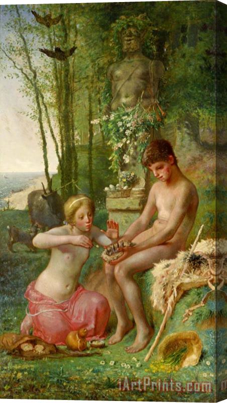 Jean-Francois Millet Spring (daphnis And Chloe) Stretched Canvas Painting / Canvas Art