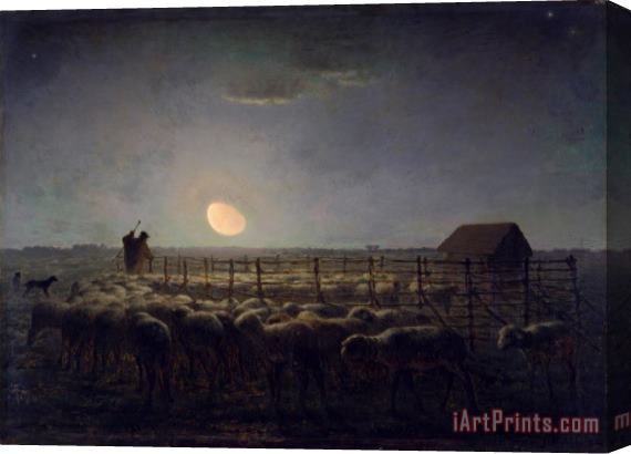 Jean-Francois Millet The Sheepfold, Moonlight Stretched Canvas Painting / Canvas Art