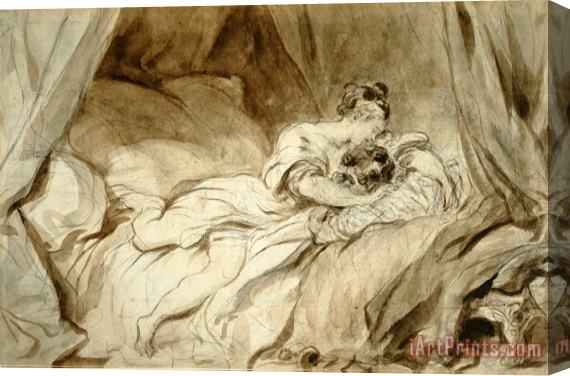 Jean Honore Fragonard The Useless Resistance Stretched Canvas Print / Canvas Art