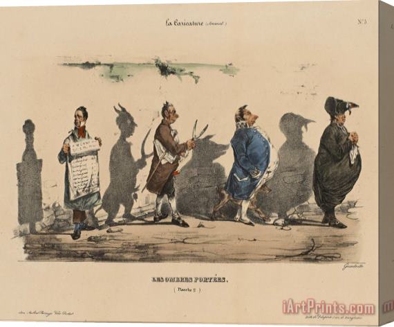 Jean Ignace Isidore Gerard  La Caricature; Les Ombres Portees, No. 5 Stretched Canvas Print / Canvas Art