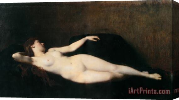 Jean-Jacques Henner Woman on a Black Divan Stretched Canvas Painting / Canvas Art