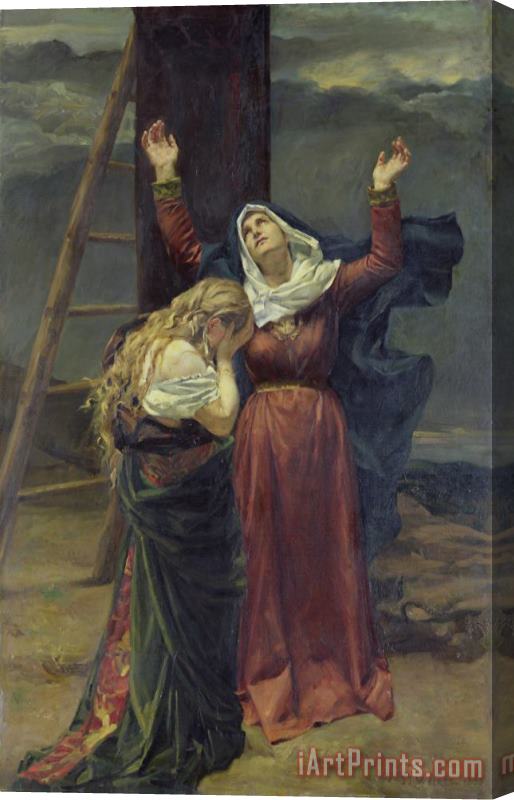 Jean Joseph Weerts The Virgin at the Foot of the Cross Stretched Canvas Print / Canvas Art
