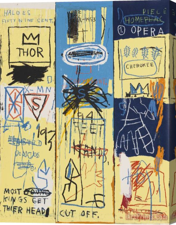 Jean-michel Basquiat Charles The First 1982 Stretched Canvas Painting / Canvas Art