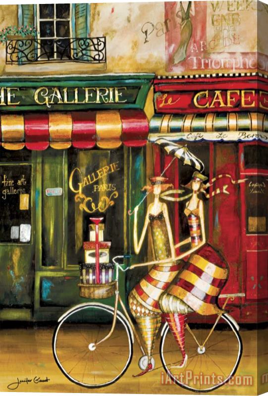 Jennifer Garant Girlfriends in Paris Stretched Canvas Print / Canvas Art