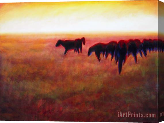 Jerome Lawrence Cows and Horses Stretched Canvas Print / Canvas Art