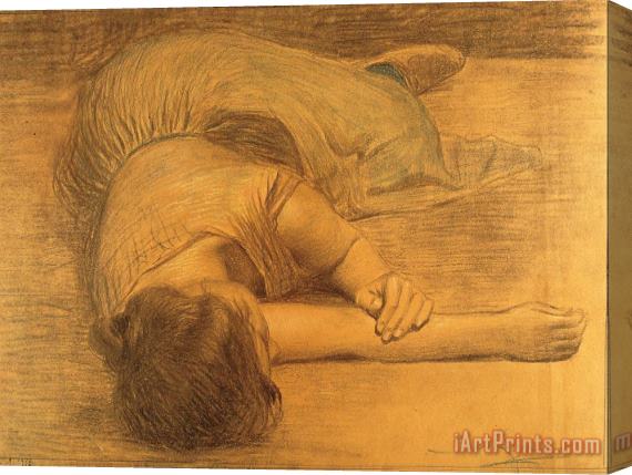 Joan Llimona Woman Lying Down Stretched Canvas Print / Canvas Art