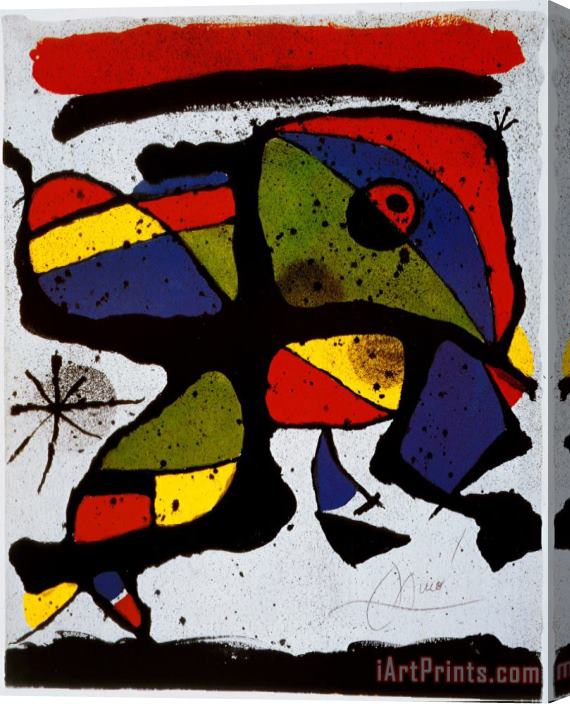Joan Miro Composition Stretched Canvas Painting / Canvas Art