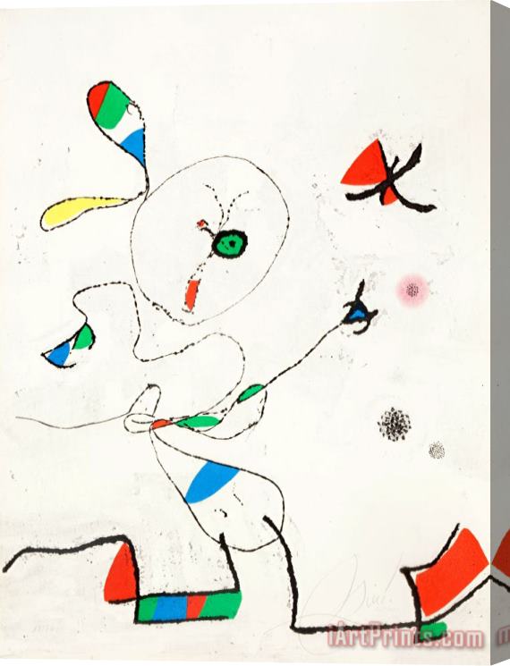 Joan Miro La Chasse Aux Papillions, 1975 Stretched Canvas Print / Canvas Art