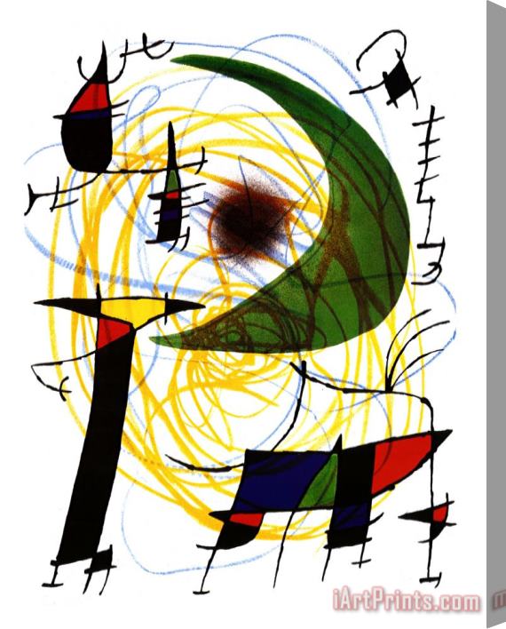 Joan Miro Lune Verte Stretched Canvas Print / Canvas Art