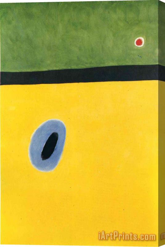 Joan Miro The Lark's Wing Encircled with Golden Blue Rejoins The Heart of The Poppy Sleeping on a Diamond Stretched Canvas Painting / Canvas Art