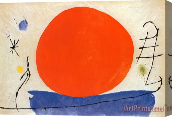 Joan Miro The Red Sun Stretched Canvas Print / Canvas Art