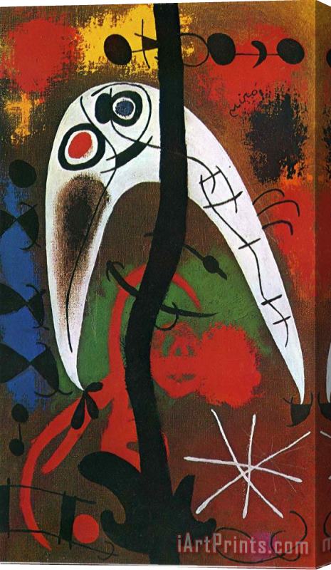 Joan Miro Woman And Bird in The Night II Stretched Canvas Painting / Canvas Art