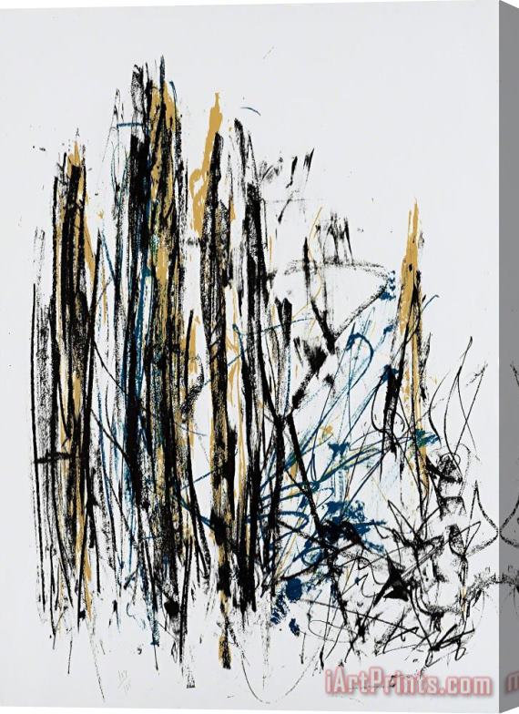 Joan Mitchell Arbres (black, Yellow And Blue), 1991 Stretched Canvas Print / Canvas Art
