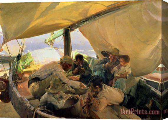Joaquin Sorolla y Bastida Lunch on the Boat Stretched Canvas Print / Canvas Art