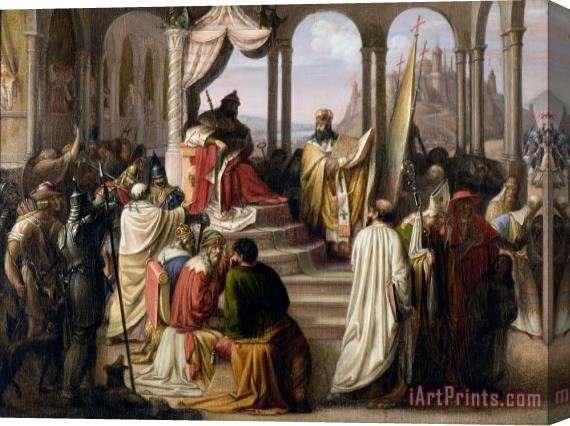 Johann Leberecht Eggink Prince Vladimir Chooses a Religion in 988.(a Religious Dispute in The Russian Court) Stretched Canvas Painting / Canvas Art