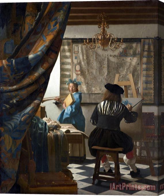 Johannes Vermeer The Art of Painting Stretched Canvas Painting / Canvas Art