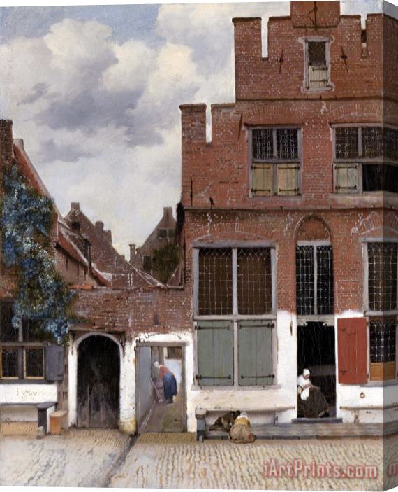 Johannes Vermeer The Little Street Stretched Canvas Painting / Canvas Art
