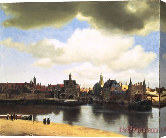 Johannes Vermeer View Of Delft Stretched Canvas Painting / Canvas Art