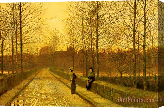 John Atkinson Grimshaw In the Golden Gloaming Stretched Canvas Print / Canvas Art