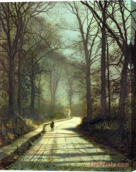 John Atkinson Grimshaw Moonlight Walk Stretched Canvas Painting / Canvas Art