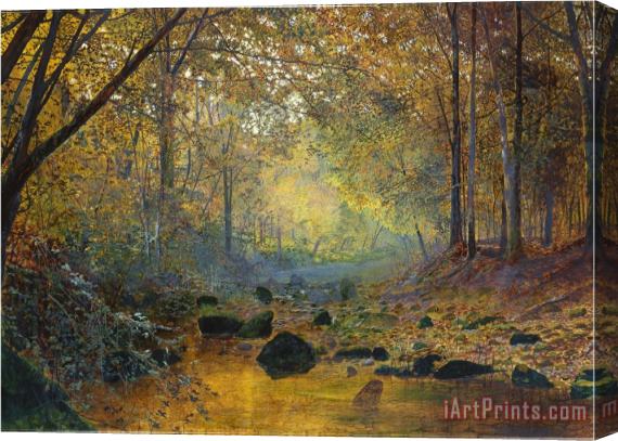 John Atkinson Grimshaw On The River Greta Lake District England Stretched Canvas Painting / Canvas Art