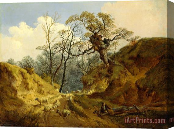 John Berney Ladbrooke Crown Point, Whitlingham, Near Norwich Stretched Canvas Print / Canvas Art