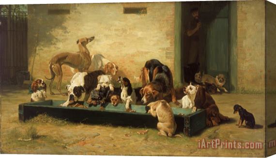John Charles Dollman Table D'hote at a Dogs' Home Stretched Canvas Print / Canvas Art