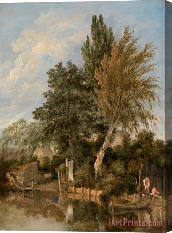 John Crome Boys Bathing on The River Wensum, Norwich Stretched Canvas Print / Canvas Art