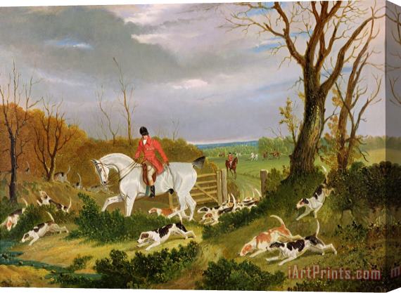 John Frederick Herring Snr The Suffolk Hunt - Going to Cover near Herringswell Stretched Canvas Print / Canvas Art