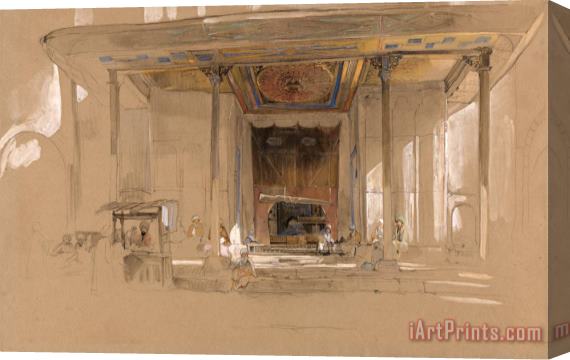 John Frederick Lewis Main Entrance of Great Mosque, (ulu Cami) Bursa, Turkey, Stretched Canvas Print / Canvas Art