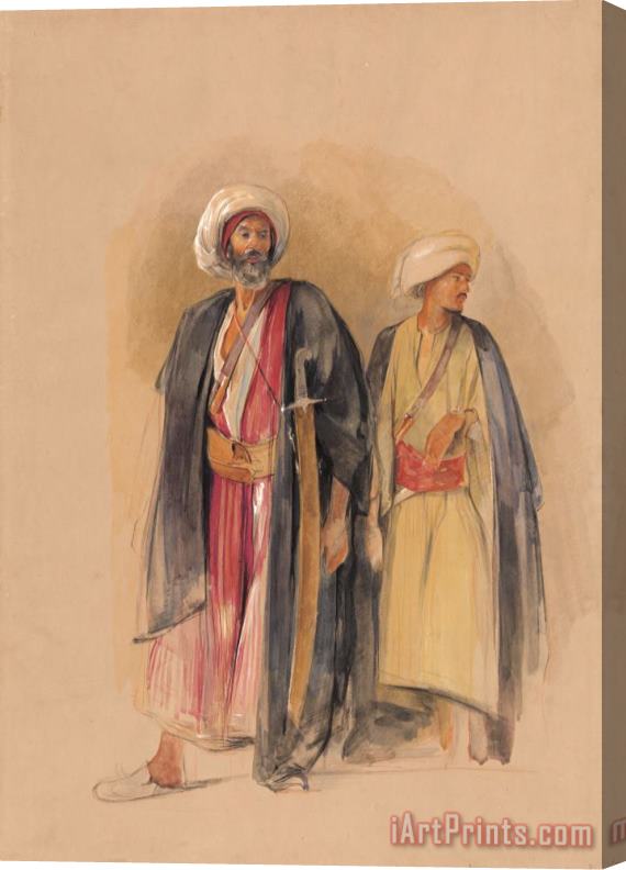 John Frederick Lewis Sheik Hussein of Gebel Tor And His Son Stretched Canvas Painting / Canvas Art